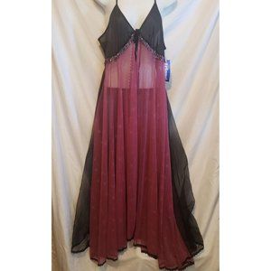 Vintage Lingerie Floor Length Tie Front Chemise